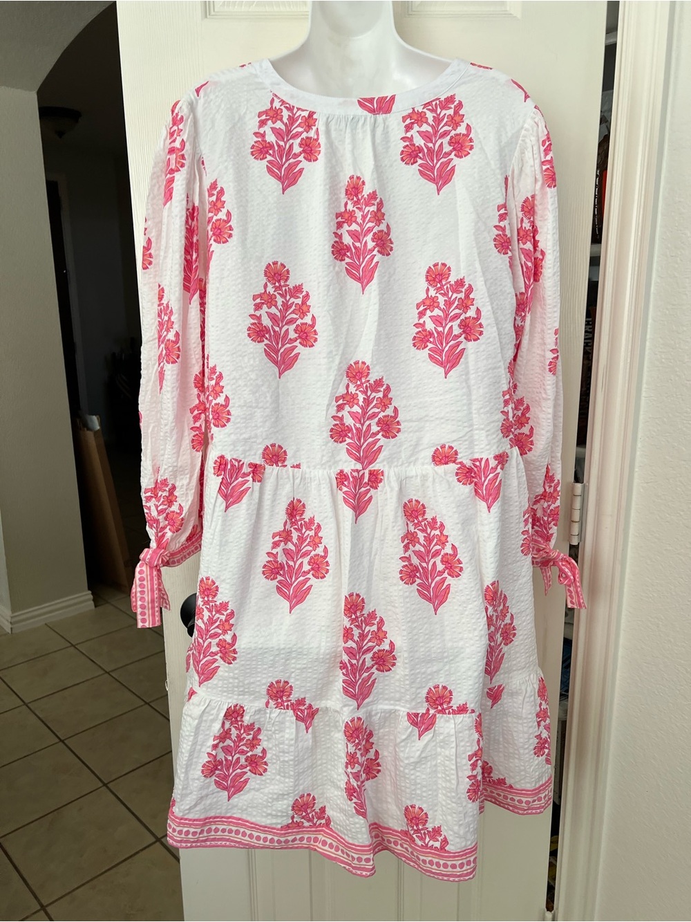 New Vineyard Vines Tessa Floral Tie Sleeve Minidress XL - Picture 7 of 13